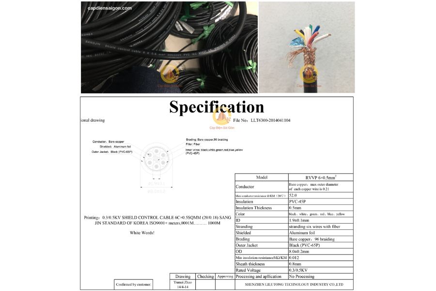 Cáp Điều Khiển Sangjin 6 Core x 1,25 mm² (Sangjin RVVP 6x1,25mm²): Giải Pháp Hiệu Quả Cho Hệ Thống Điều Khiển Công Nghiệp